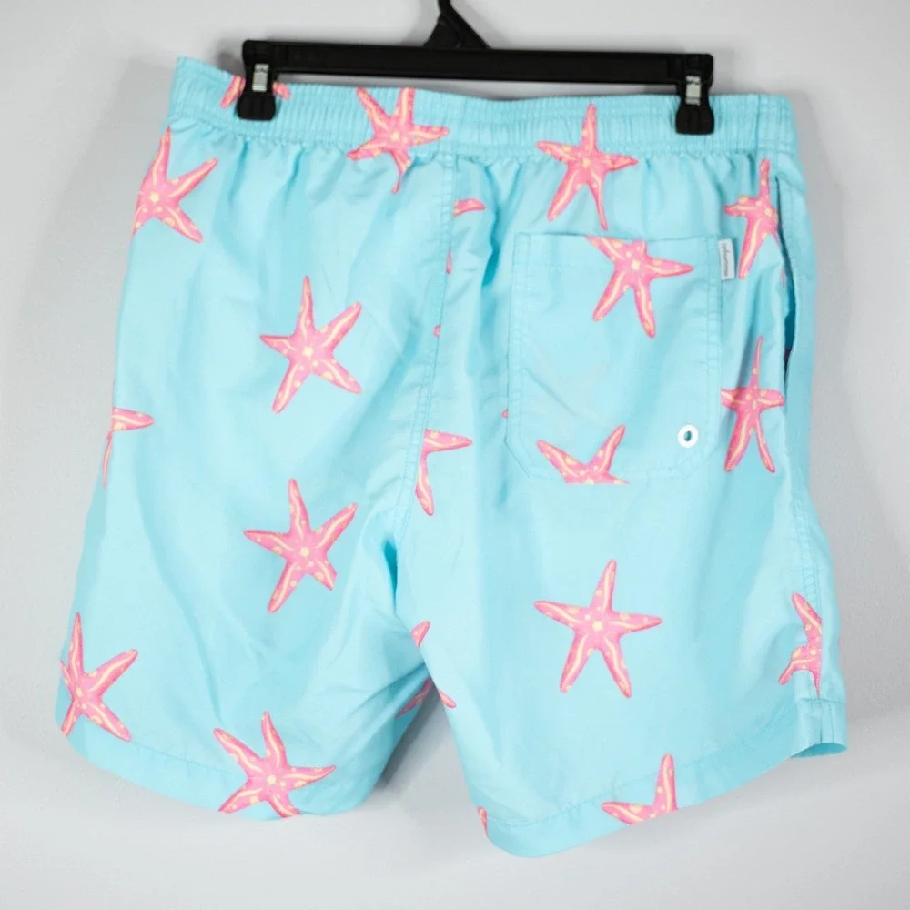 Maamgic Swim Trunks Mens Medium‎ Blue Starfish Excellent Quick Dry Mesh Lined